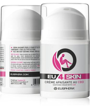 EUSPHERA EU4SKIN Face and Body Cream with Natural Ingredients for Topical Use Soothing and Calming Action for Eczema Acne and Epidermal Injury of Psoriasis 50 ml - Buy Online on GoSupps.com