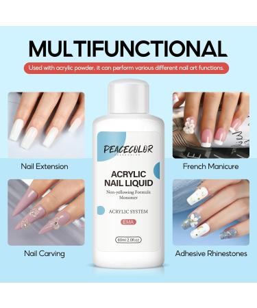 PEACECOLOR 60ML Acrylic Liquid Non-Yellowing Formula Acrylic Monomer Liquid for Acrylic Powder Nail Extension and Carving for Nail Art DIY at Home Beauty Gifts for Women Girls color 163 - Buy Online on GoSupps.com
