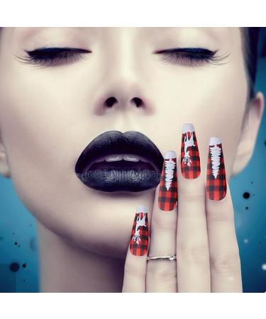 Press on Nails Long Press on Nails with Spider Web Pattern - Halloween False Nails Various Sizes for Ball Wedding Home Pochy Scottish Deer - Buy Online on GoSupps.com