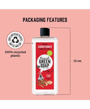 Marcel's Green Soap Caring Argan & Oudh Conditioner - Conditioner - 100% Recycled Plastic - 98% Natural Formula - Vegan - Microlastic Free - 300 ml - Buy Online on GoSupps.com