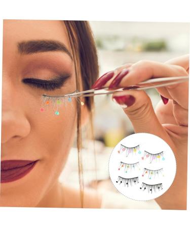 FOMIYES 6 Pairs Sequin False Eyelashes Lashes with Color Pride Makeup Color Lashes Lashes with Cosplay Fake Eyelashes Individual False Eyelashes Flower Stickers Miss Imitation Natural - Buy Online on GoSupps.com