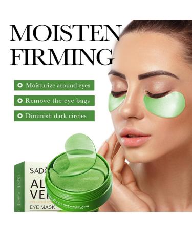 Aloe Vera Eye Masks - 60 PCS Under Eye Patches for Puffy Eyes & Dark Circles - Hydrating Gel Pads to Reduce Wrinkles & Improve Skin Firmness - Buy Online on GoSupps.com
