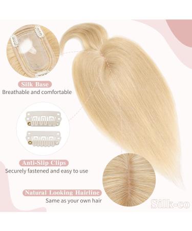 Silk-co Clip in Crown Hair Toppers For Thinning Hair Women Real Hair Topper With Fringe 150% Demsity Human Hair Extensions 18inch #24 Natural Blonde 18 Inch #24 Natural Blonde - Buy Online on GoSupps.com