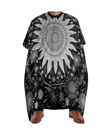 Bohemian Floral Dotted Daisy Boho Hippie Professional Barber Cape Polyester Hair Cutting Salon Cape Water Stain Resistant Apron Cutting Hair Beard Hairdressing Cape Anti-Static Haircut 56.7 66.9 Inch