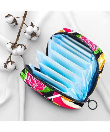 Stylish Menstruation Pad Bag with Zipper | Women's Tampon & Napkin Pouch | Sweet Pattern for Girls - Buy Online on GoSupps.com