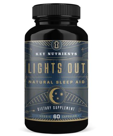 Lights Out: Natural Sleep Aid - 60 Sleeping Pills with Melatonin, Valerian Root and Chamomile - Non-Habit Forming Sleep Supplement