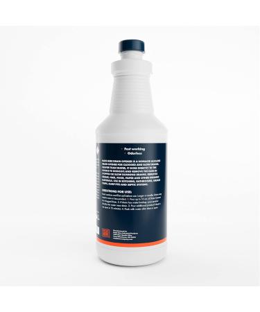 Quick-Acting Liquid Drain Opener - Dissolves Grease Hair Food & More - Safe for All Pipes - 32 oz | Non-Fuming & No Acid Odors - Buy Online on GoSupps.com