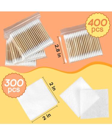 Shop 700 PCs Nail Polish Remover Set | 300 Lint Free Wipes & 400 Bamboo Cotton Swabs - Ideal for Manicures Pedicures & Makeup Removal - Buy Online on GoSupps.com