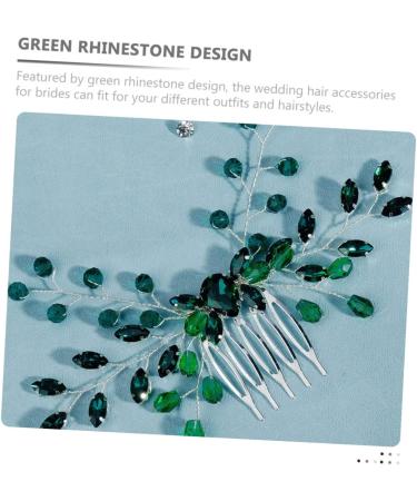Angoily Rhinestone for Hair Rhinestone Hair Comb Green Hair Accessories Hair Gems for Women Hair Rhinestones Bride Hair Accessory Wedding Tiara Crystal Decorate Beautiful Women's - Buy Online on GoSupps.com