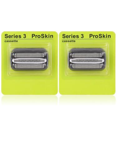 32B Electric Replacement Shaver Head: Shaver Head Compatible with Braun Series 3 S3 3000s 3010s 3020s 3030s 3040s 3050cc 3070cc 3080s 3090cc 310s 320 330 340 350cc 2pack