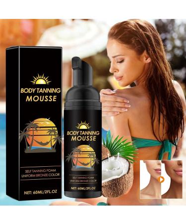Tanning Mousse | Tanning Foam | Long Lasting Tanning Mousse | Tannings Mousse with Moisturizing Properties Natural Tan Mousses for Outdoor Use 60ml Natural Tan Mousses - Buy Online on GoSupps.com