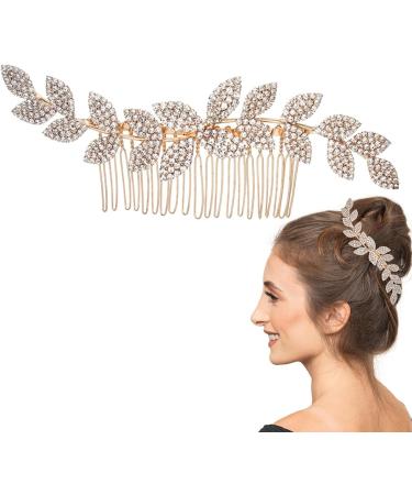 Bridal Hairpiece - Bridal Hair Accessories - Bridal Hair Clip Wedding Hair Comb Leaves Hair Piece Head Pieces Gold - Buy Online on GoSupps.com