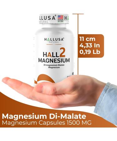 Magnesium Malate Capsules 1500 mg (Di-Magnesium Malate) | Energy Support Muscle Function Nerve Support & Cellular Energy | Magnesium Supplement | Non GMO Gluten Free | 60 Capsules - Buy Online on GoSupps.com