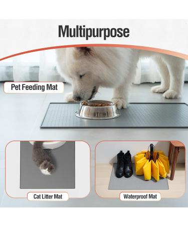 Conlun Non-Slip Dog & Cat Feed Mat - 100% Waterproof Elevated Edge Dishwasher-Safe 81x61 Turquoise - Buy Online on GoSupps.com