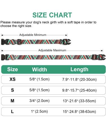 Mercano Adjustable Dog Collar - Soft Nylon Comfortable & Stylish Patterned Collar for Small & Medium Dogs - Ethnic Green (M) - Buy Online on GoSupps.com