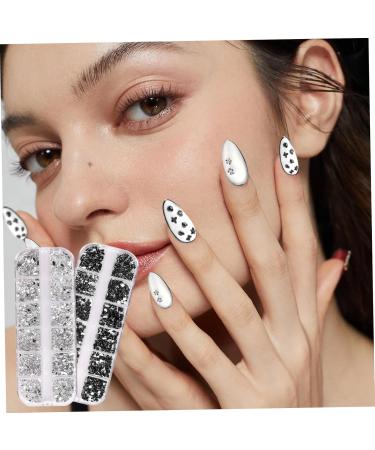 Nail Gems 2 Plates Rhinestones for Nail Art 2 Colors 12 Grids Different Shape 3D Nail Art Gems with Rhinestone Picker Dotting Pen for Professionals Beginners Nails Salon Clothes Craft Style2 - Buy Online on GoSupps.com