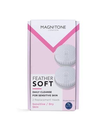 Magnitone BareFaced 2 FeatherSoft Brush Head - Daily Cleansing Pack of 2 | International Shipping Available - Buy Online on GoSupps.com