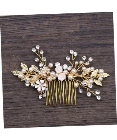 DOITOOL Tiara Crystal Headpiece Pearl Hair Comb Rhinestone Comb Bridal Headwear Flower Hair Jewelry Bride Alloy Hair Accessories - Buy Online on GoSupps.com