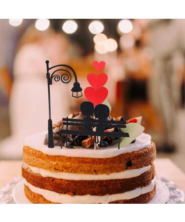Cartoon Lover Couple Cake Toppers Valentines Day Wedding Party Decorations Cupcake Decors Hearts Engagement Gifts Decor Style2 - Buy Online on GoSupps.com