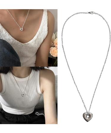 Oralgos 2023 Hollow Heart Necklace - Simple Pendant Jewelry for Women & Girls Perfect Wedding Gift - Buy Online on GoSupps.com