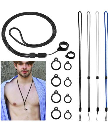 4 Colors Peritoneal Dialysis Transfer Set Adjustable Lanyard with Release Buckle Detachable Secure PD Peritoneal Dialysis Accessories with 2 Sizes 8 Silicone Rings