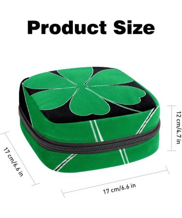 Menstruation Pad Bag with Zipper | Women's Tampon & Napkin Bag | St. Patrick's Day Kleeblatt Design | Collective Bags for Women & Girls - Buy Online on GoSupps.com