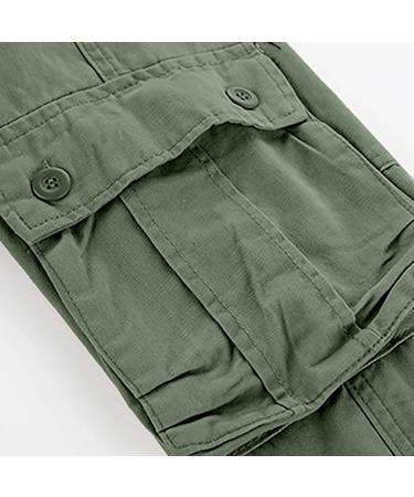 Men's Work Trousers & Hiking Cargo Pants - Breathable Cotton Ripstop Multiple Pockets | Outdoor Jogging Pants in Green - Size 44 - Buy Online on GoSupps.com