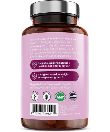 Vitamin Bounty Forskolin Max Strength - Plant Based Extract Supplement - 60 Capsules - Buy Online on GoSupps.com