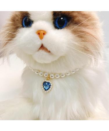 Remorui Pet Charm Necklace Beaded Cat Small Dog Puppy Charm Necklace Decorative Shiny Blue S S Blue - Buy Online on GoSupps.com