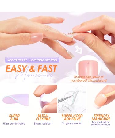 Vamony Press On Nails Square Short Length 2 Sets - American Spirit Blue Petite Fake Nails - 54pcs - Buy Online on GoSupps.com