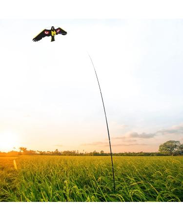 Extendable Bird Repeller Scarer Flying Hawk Kite Kit Repeller with 7m Telescopic Pole Widely Used in Backyard Lawn and Farm Garden Scarecrow Yard - Buy Online on GoSupps.com