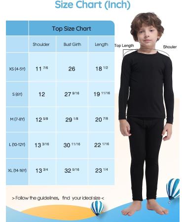 Subuteay Boys Thermal Top Fleece Lined Long Sleeve Undershirt Baselayer - Black Medium - Buy Online on GoSupps.com