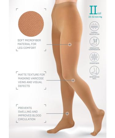 Unisex Class 2 Compression Tights XL 158-170 cm Black | Medical Grade Support Pantyhose - Buy Online on GoSupps.com
