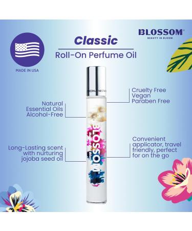 Blossom Roll on Perfume for Women Alcohol Free Rollerball Perfume Oil Essential Oils Infused with Real Flowers Made in USA 0.20oz (Coconut Lily of the Valley Chamomile Vanilla) Coconut Nectar Coconut Nectar 0.2 Fl Oz (Pack of 1) - Buy Online on GoSupps.com