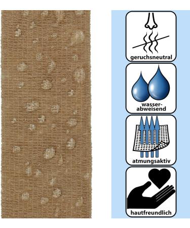 Alpidex 6 Rolls Adhesive Bandage 5 cm x 4.5 m - Self-Adhesive Sport & Vet Wrap Tape in Beige - International Shipping Available - Buy Online on GoSupps.com