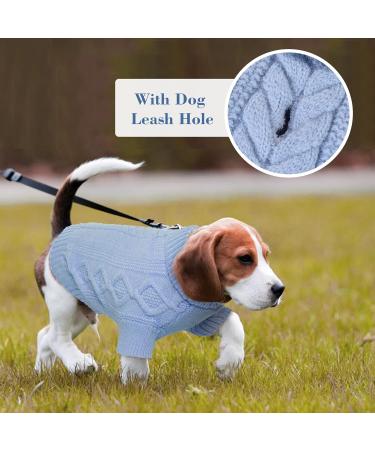 Hjumarayan Dog Sweater - Elegant Warm Sweater for Medium Dogs with Leash Hole | Blue L for French Bulldogs (Breast 53cm Back 40cm) - Buy Online on GoSupps.com