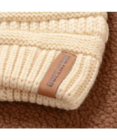 QUEENFUR Women's Slouchy Beanie with Faux Fur Pompom - Black | Winter Ski Cap - Buy Online on GoSupps.com