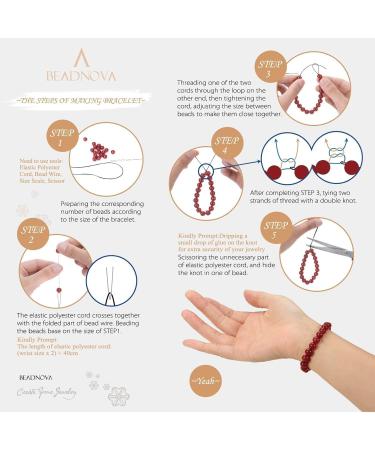 BEADNOVA White Howlite Crystal Beads 8mm - 45-48pcs Round Gemstone Beads for Energy Healing - Free Crystal Stretch Cord Included - Buy Online on GoSupps.com