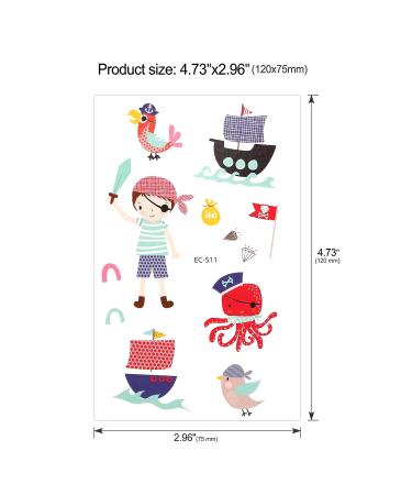 Monster, Pirate, Dinosaur Assorted Temporary Tattoos for Kids - 172pcs | Konsait - Perfect Party Favors for Boys and Girls - Buy Online on GoSupps.com