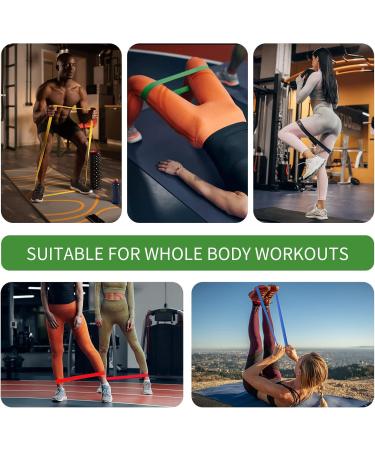 Buy Resistance Band Set - 5 Latex Exercise Bands with Levels for Home Workouts Therapy & Strength Training - Buy Online on GoSupps.com