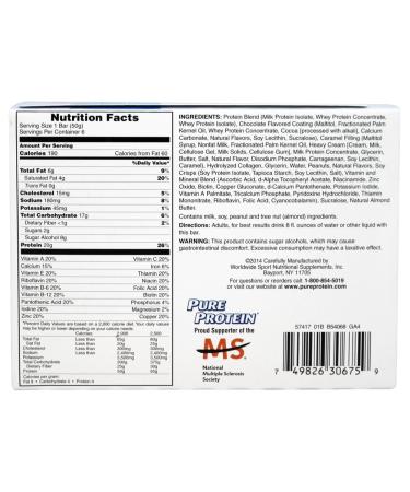 Buy Pure Protein Chocolate Peanut Butter Caramel 6ct - Delicious & Nutritious Protein Snacks - International Shipping Available - Buy Online on GoSupps.com