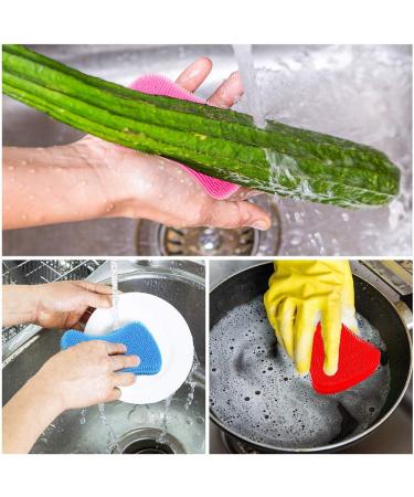 Silicone Sponge Dish Washing - Reusable Silicone Scrubber Kitchen Sponge for Dishes Cleaning Sponge Tools Kitchen Gadgets Brush Accessories Easy to Handle and Clean Non-Stick Brush - 3 Colors Bone shape - Buy Online on GoSupps.com