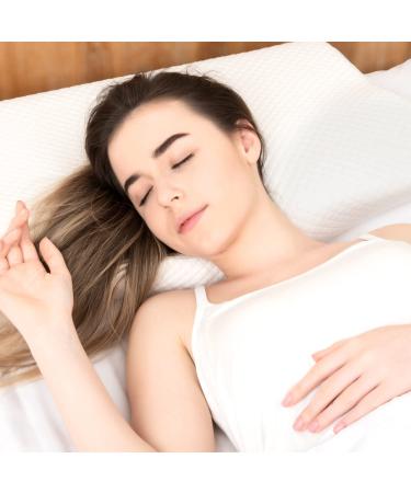 EPABO Contour Memory Foam Pillow - Orthopedic Cervical Pillow for Neck Pain Relief - Firm Queen Size Pillow for Side, Back, and Stomach Sleepers - Includes Free Pillowcase - White (24x15x4.8 inches) - Buy Online on GoSupps.com