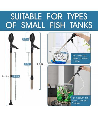 Hygger Manual Gravel Vacuum Cleaner for Aquarium - 80/256GPH, Low Water Level, Fish Tank Water Changer - S/L Sizes Available - Buy Online on GoSupps.com
