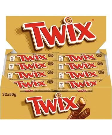  Twix TWIX Chocolate Bars (32 x 50 g) - Delicious Caramel Crunchy Cookie and Milk Chocolate Delight - Snack on the go! - Buy Online on GoSupps.com