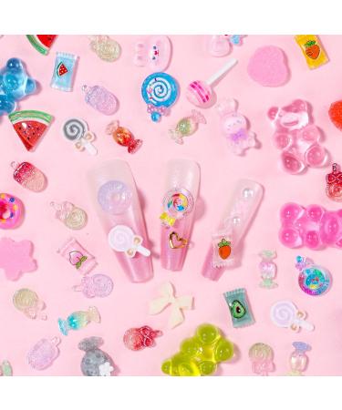 3D Candy Acrylic Nail Charms - Cute Gummy Bear Fruit Lollipop & Ice Cream Nail Art Accessories for DIY Crafts - Buy Online on GoSupps.com