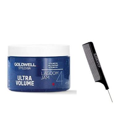 Stylesign Ultra Volume LAGOOM JAM 4 Styling Gel (with Sleek Steel Pin Tail Comb) Style Sign Hair Gel Blue Lagoon (150 ml - 5 oz size)
