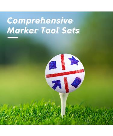Golf Ball Marker Kit - 16 Packs with Stencils, Liner, Pens - Golf Accessories for Alignment and Identification - Buy Online on GoSupps.com