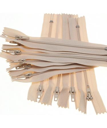 Inch Beige Nylon Coil Zipper 20 Pack - Closed End Zippers for DIY Sewing Crafts - Buy Online on GoSupps.com