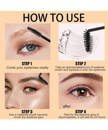  HISUNBEN Clear Eyebrow Pomade Waterproof Gel Eyebrow Pomade with Brush Long Lasting for Dense and Natural Eyebrows - Buy Online on GoSupps.com